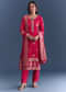 Pink Silk Kurta Set With Banarasi Weave