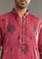 Pink Silk Printed Kurta Set
