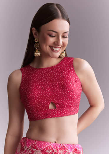 Pink Silk Woven Saree With Jaal Work And Floral Motifs