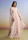 Pink Threadwork Anarkali With Dupatta