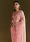 Pink Tissue Saree With Heavy Cutdana And Beads Embroidery