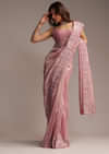 Pink Tissue Saree with Sequins and Cutdana Embroidery
