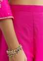 Pink Viscose Silk Kurta Set With Zari Moti and Cut Dana Work