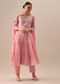 Pink Anakrali Set with Bandhani Print In Cotton