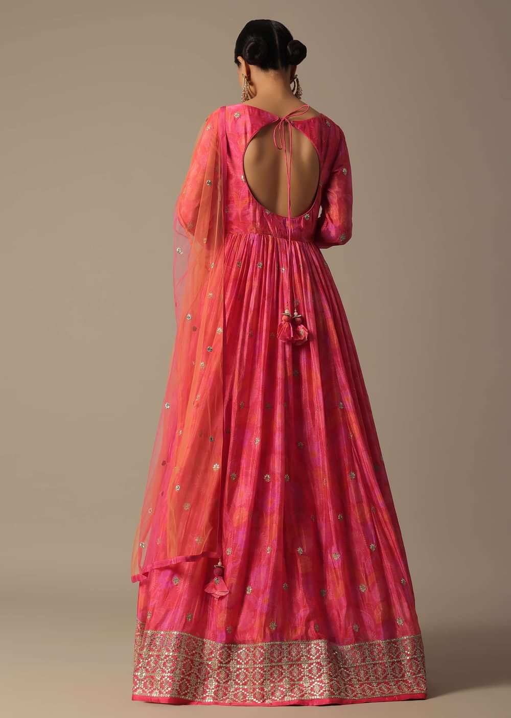 Pink Anarkali Set With Gota Patti Work