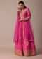 Pink Anarkali With Net Dupatta