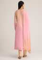 Pink and Beige Ombre Embroidered Suit