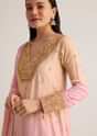 Pink and Beige Ombre Embroidered Suit