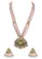 Pink And Gold Kundal Mix Metal Long Necklace Set