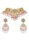 Pink And Gold Kundan Mix Metal Short Necklace Set