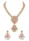 Pink And Gold Uncut Polki Short Necklace Set