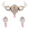 Pink And Silver Uncut Polki Choker Set In Mix Metal