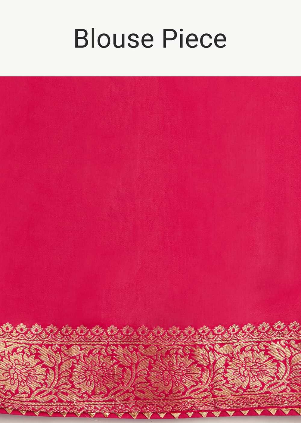 Pink Banarasi Georgette Saree With Bandhani Detail And Unstitched Blouse Piece