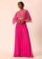 Pink Chiffon Fusion Palazzo Set With Mirror Work