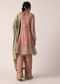 Pink Chiffon Pant Set With Zari Work