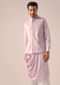 Pink Cowl Kurta And Jacket Set with Cutwork Detail