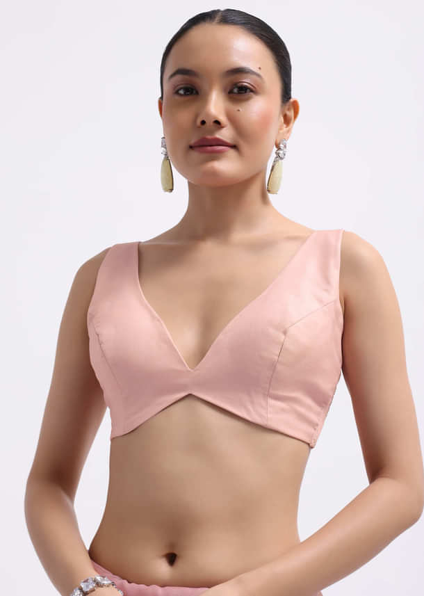 Pink Cutdana Embroidered Organza Saree With Unstitched Blouse Pink Cutdana Embroidered Organza Saree With Unstitched Blouse