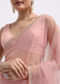 Pink Cutdana Embroidered Organza Saree With Unstitched Blouse