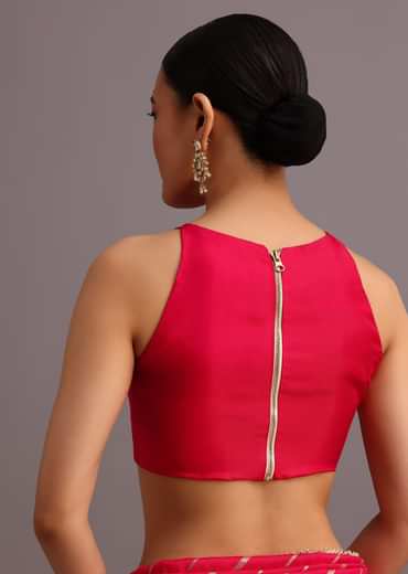Pink Dola Silk Woven Saree And Gota Patti Border With Unstitched Blouse