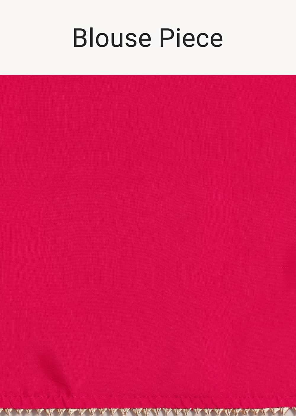 Pink Dola Silk Woven Saree And Gota Patti Border With Unstitched Blouse