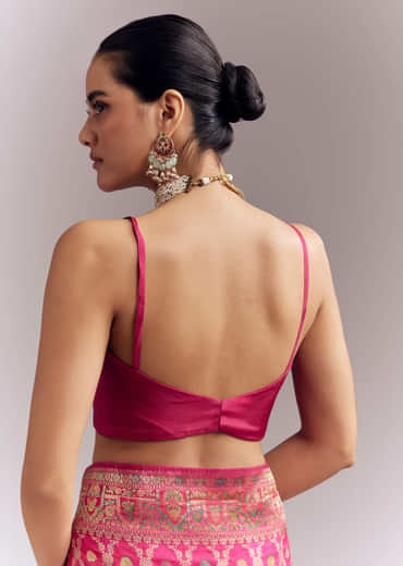 Pink Dola Silk Woven Saree With Delicate Hand Embroidery Pink Dola Silk Woven Saree With Delicate Hand Embroidery