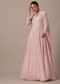 Pink Embellished Anarkali Set With Mirror Work