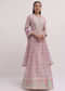 Pink Embroidered Chiffon Anarkali Suit