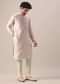 Pink Embroidered Kurta Set In Art Silk