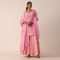 Pink Embroidered Kurta And Palazzo Set With Patchwork