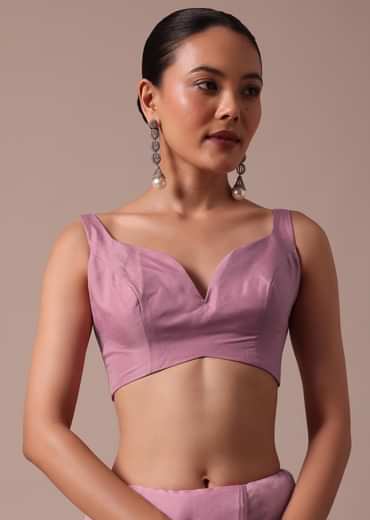 Pink Embroidered Organza Saree With Unstitched Blouse
