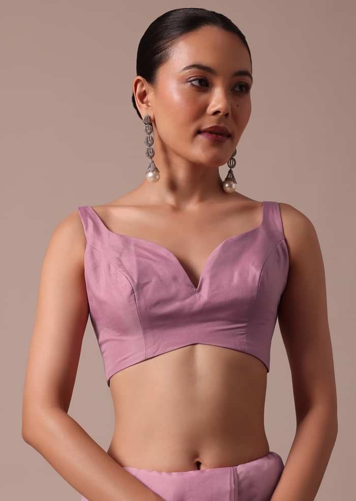 Pink Embroidered Organza Saree With Unstitched Blouse