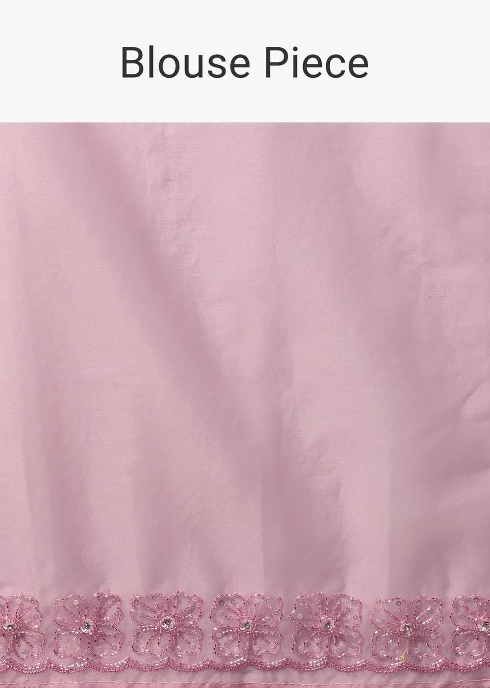 Pink Embroidered Organza Saree With Unstitched Blouse