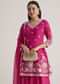 Pink Embroidered Palazzo Suit With Dupatta