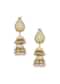 Pink Enameled Jhumkas With Bead Drops