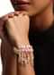 Pink Handcrafted Bracelet In Mix Metal