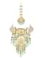 Pink Kundan Choker Set With Green Bead Drops