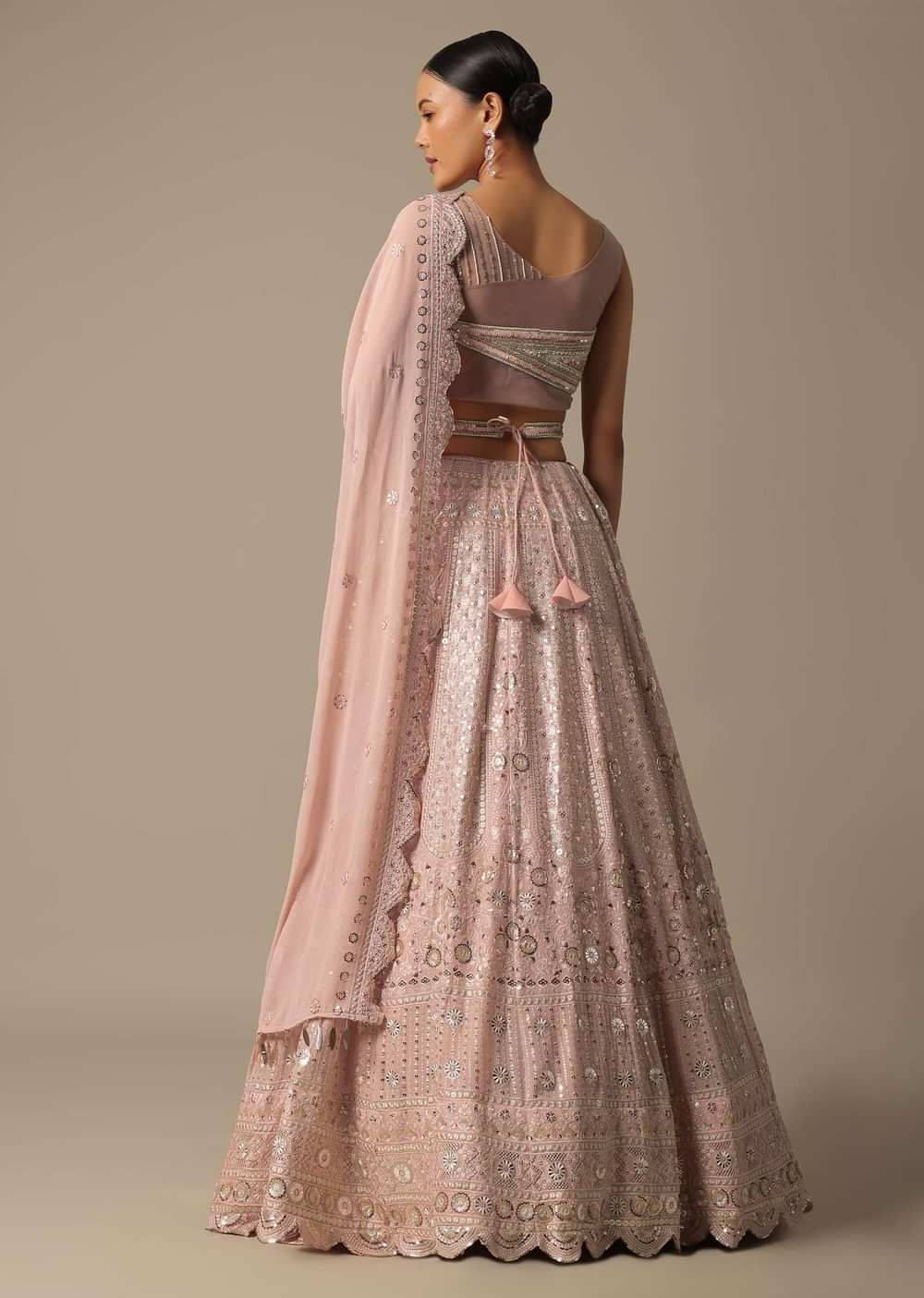 Pink Lehenga Set With Sequin Work