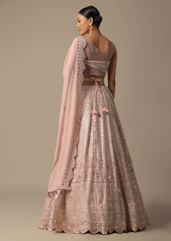 Pink Lehenga Set With Sequin Work