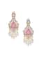 Pink Long Pendant Necklace Set With Mossanite Motif