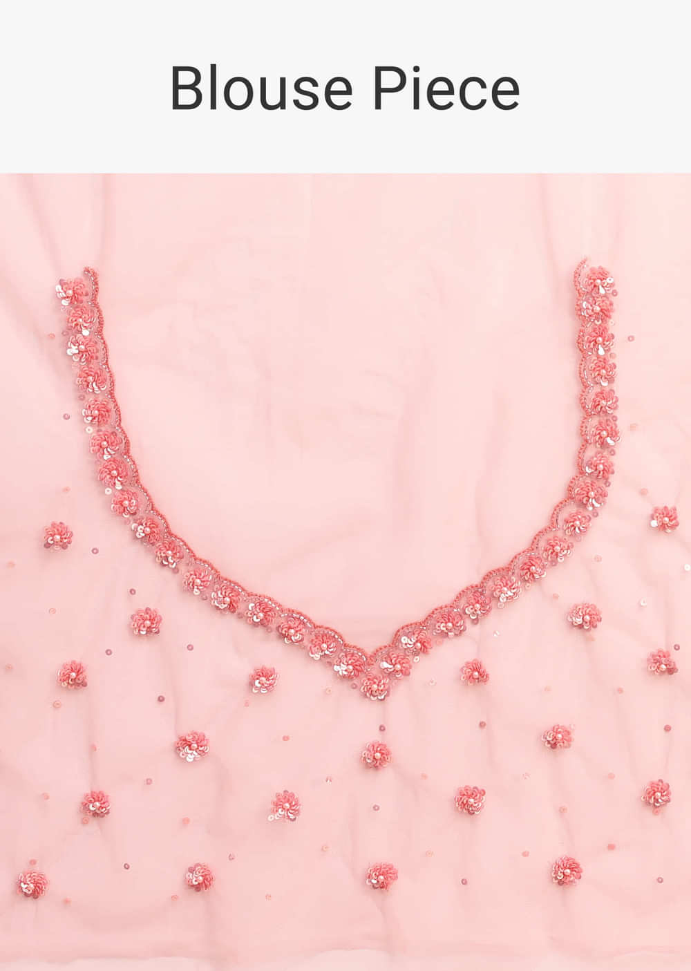 Pink Net Embroidered Saree With Unstitched Blouse