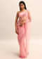 Pink Net Embroidered Saree With Unstitched Blouse