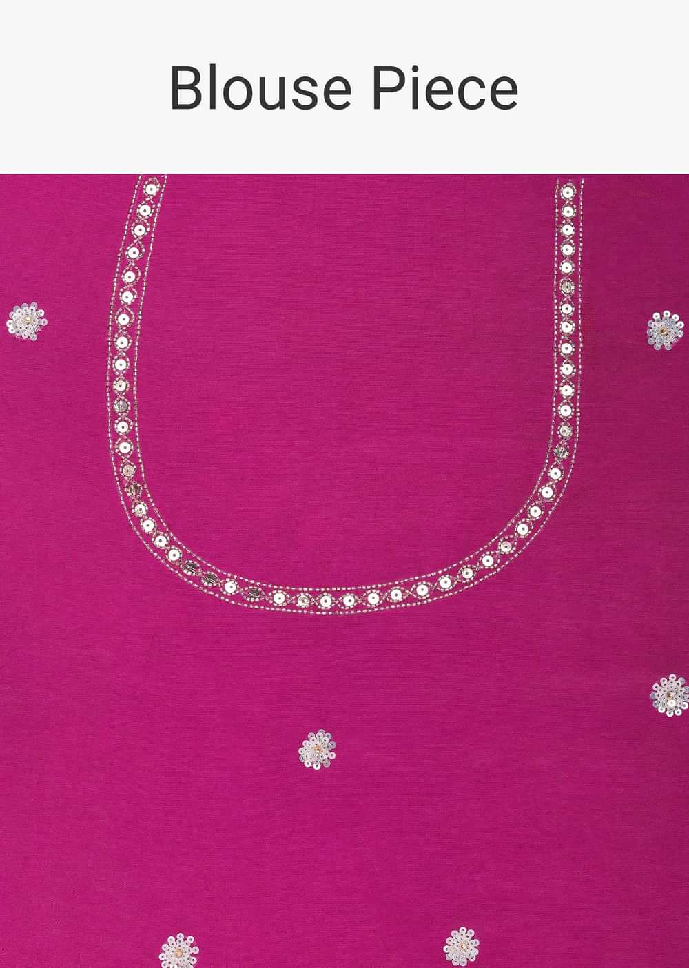 Pink Organza Saree With Cutdana Jaal Work And Unstitched Blouse Piece