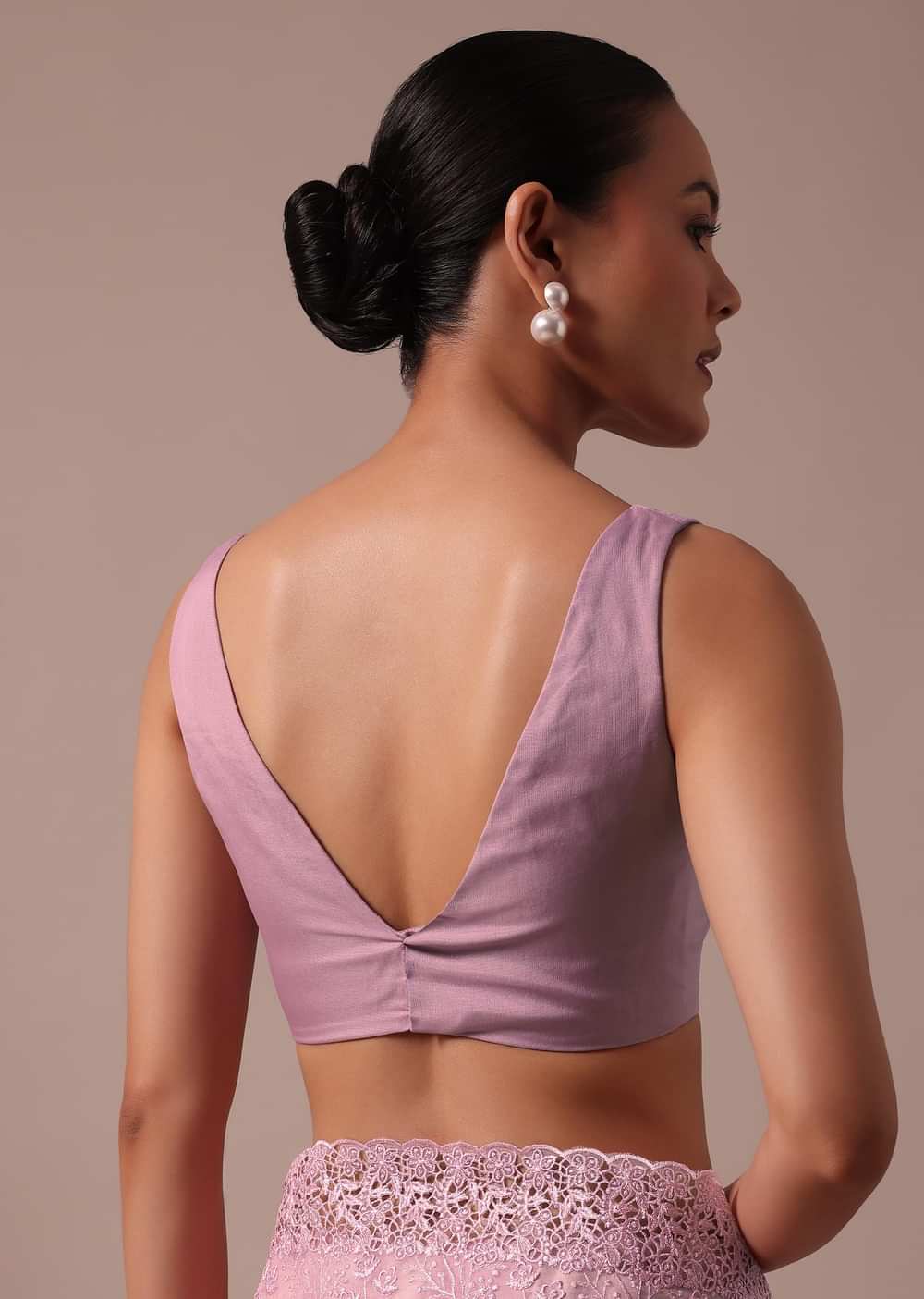 Pink Organza Saree With Unstitched Blouse