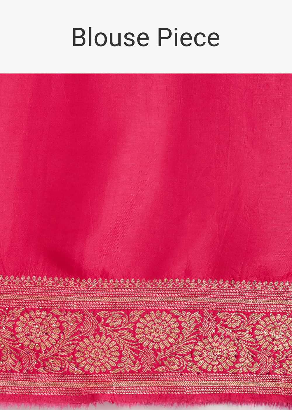 Pink Satin Organza Saree With Floral Jaal Weave
