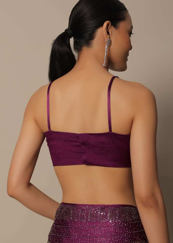 Pink Satin Saree With An Unstitched Blouse Piece