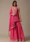 Pink Sharara Set With Printed Peplum