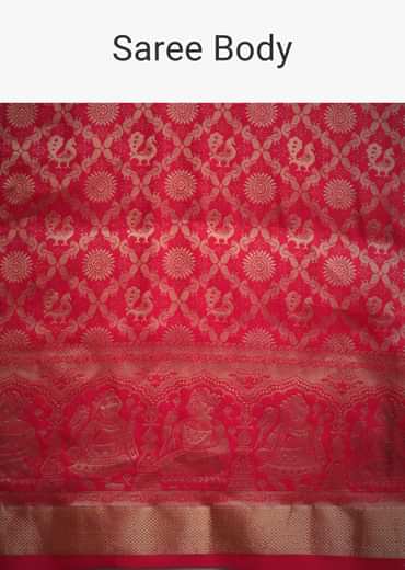 Pink Silk Saree With Zari Woven Jaal Work And Traditional Motif Border