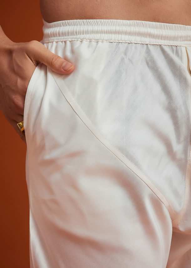 Pink Silk Sherwani Set With Bead Work On Collar Pink Silk Sherwani Set With Bead Work On Collar