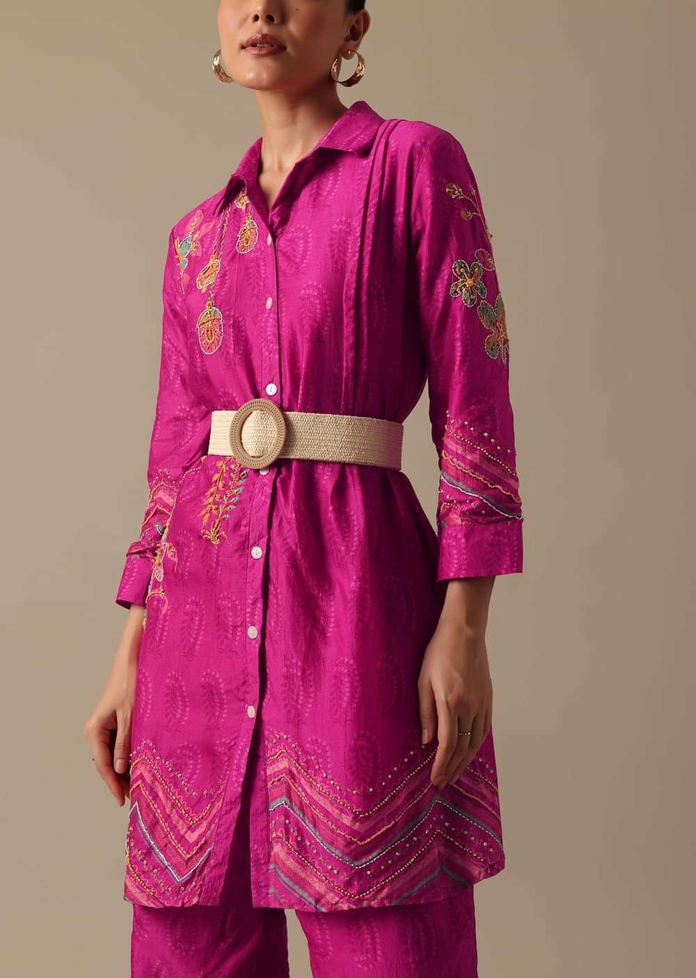 Pink Silk co ord set