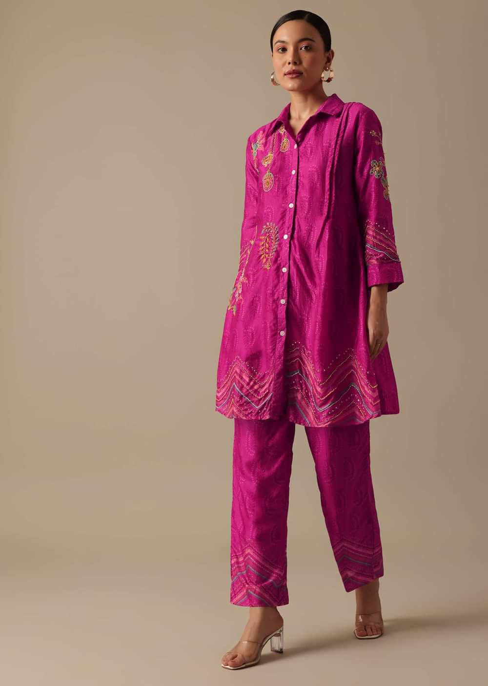 Pink Silk co ord set